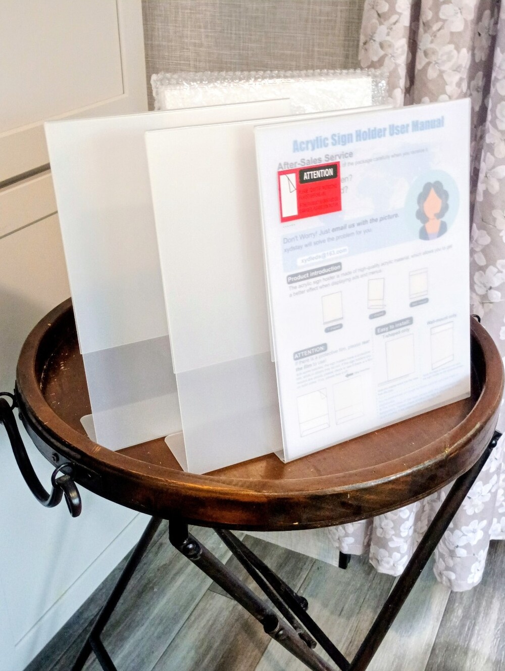 Acrylic Sign Holders 6-Pack- Clear Display Protective Flim BRAND-NEW w/tags